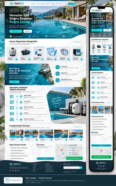 Havuz Ekipmanları için örnek web sitesi tasarımı
