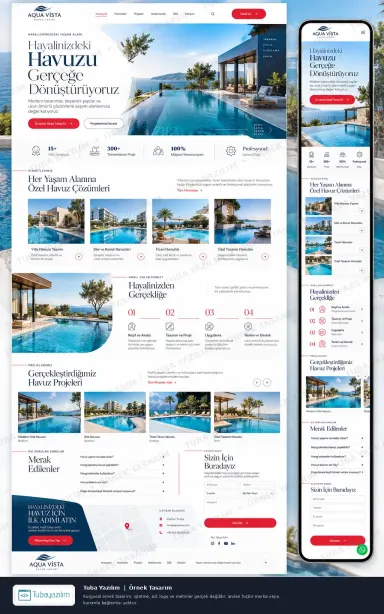 Havuz Yapımı için örnek web sitesi tasarımı
