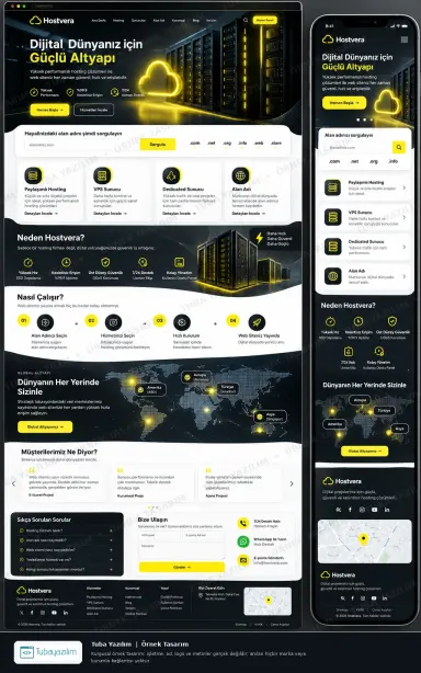Hosting Firması için örnek web sitesi tasarımı