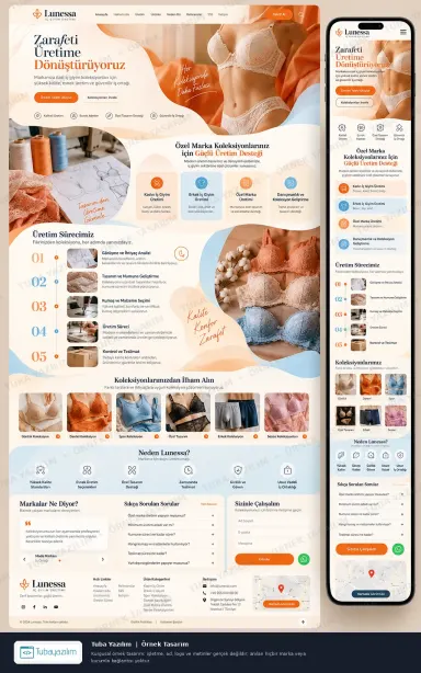 İç Giyim Üretimi için örnek web sitesi tasarımı