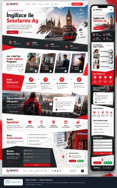 İngilizce Kursu örnek web sitesi tasarımı