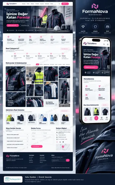 İş Elbiseleri için örnek web sitesi tasarımı