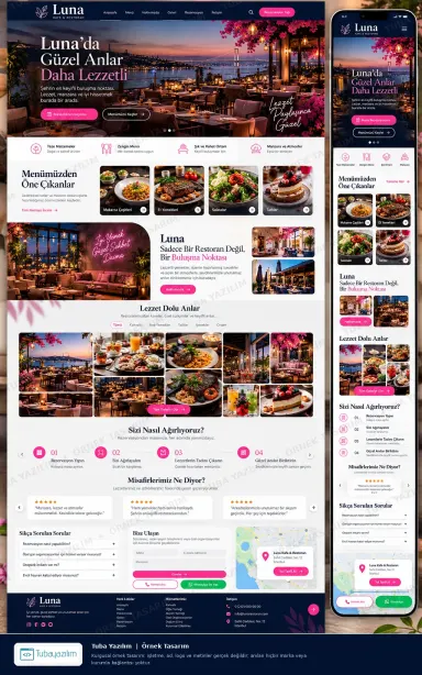 Kafe ve Restoran örnek web sitesi tasarımı