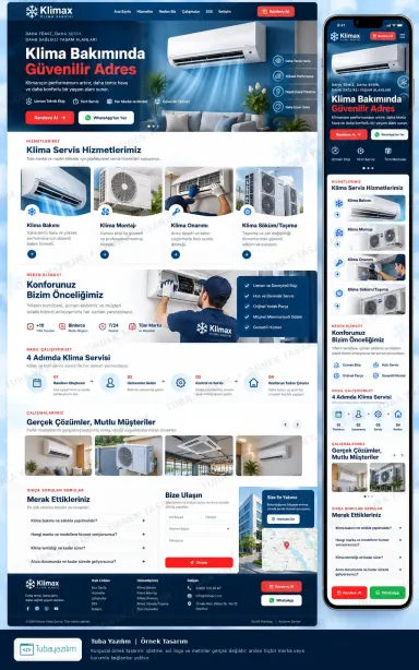 Klima Servisi örnek web sitesi tasarımı