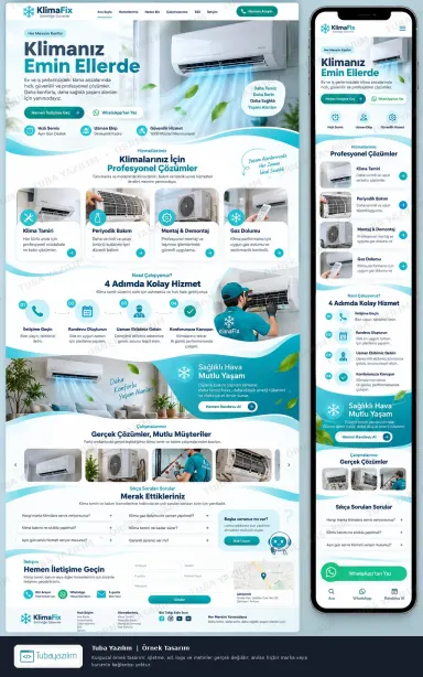 Klima Tamiri örnek web sitesi tasarımı