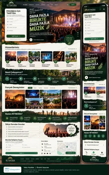 Konser Festival Organizasyon örnek web sitesi tasarımı
