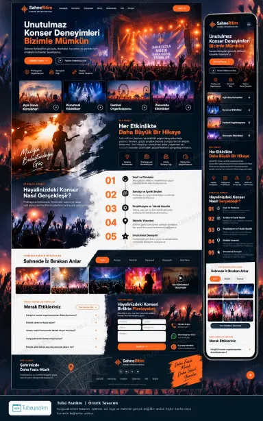 Konser Organizasyonu örnek web sitesi tasarımı