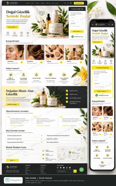 Kozmetik Ürün Satış Tanıtım örnek web sitesi tasarımı