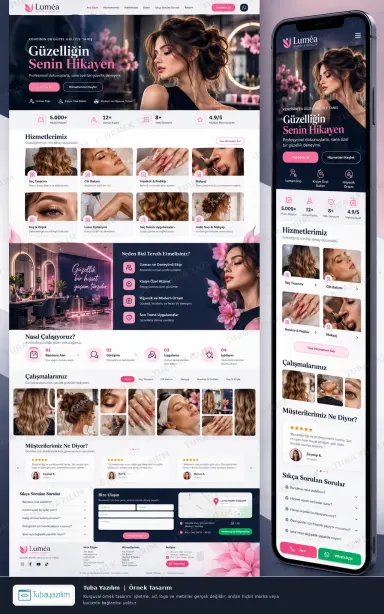 Kuaför & Güzellik Salonu örnek web sitesi tasarımı