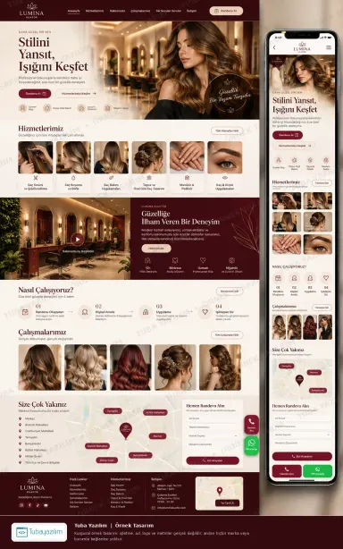 Kuaför örnek web sitesi tasarımı