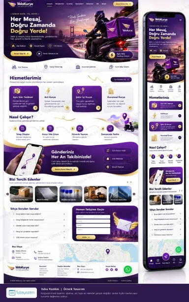 Kurye Motorlu Posta Hizmetleri örnek web sitesi tasarımı
