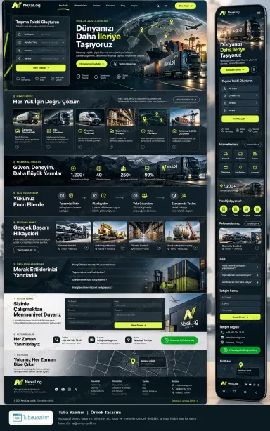Lojistik Nakliye örnek web sitesi tasarımı