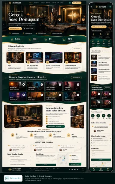 Müzik Stüdyosu Kayıt örnek web sitesi tasarımı