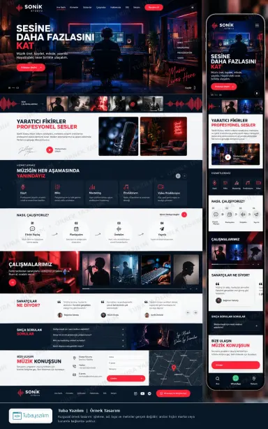 Müzik Stüdyosu örnek web sitesi tasarımı