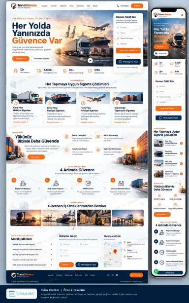Nakliyat Sigortası örnek web sitesi tasarımı
