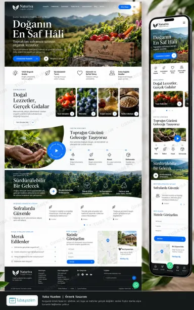 Organik Gıda Üretimi örnek web sitesi tasarımı