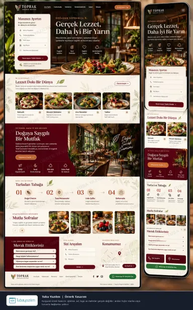 Organik Restoran örnek web sitesi tasarımı