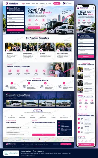 Personel Servisi Okul Servisi örnek web sitesi tasarımı