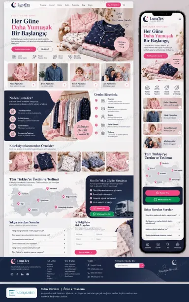 Pijama Üretimi örnek web sitesi tasarımı