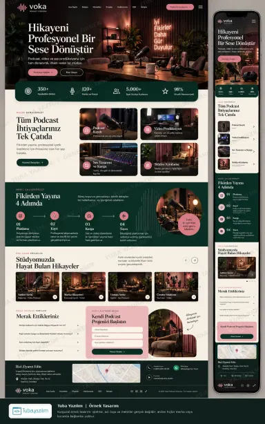Podcast Stüdyosu örnek web sitesi tasarımı