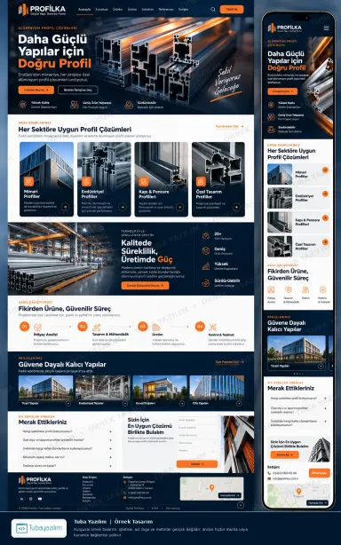Profil Üretimi örnek web sitesi tasarımı