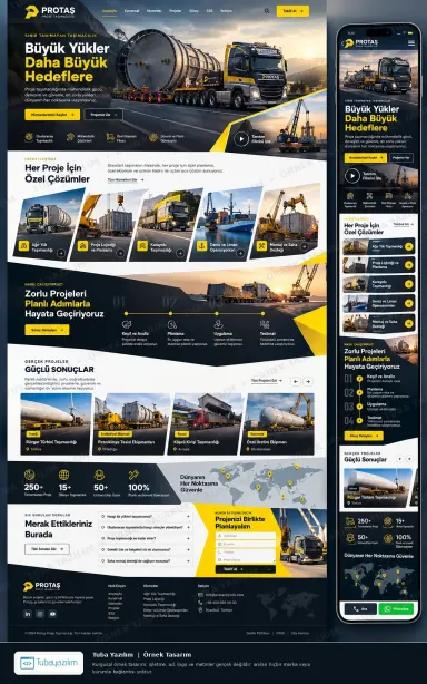 Proje Taşımacılığı örnek web sitesi tasarımı