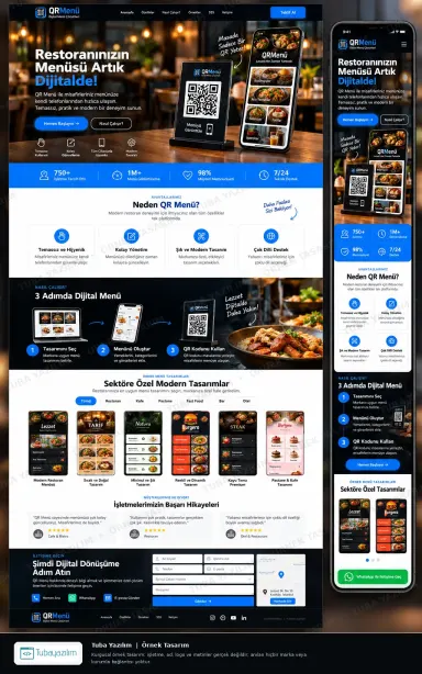 QR Menü örnek web sitesi tasarımı