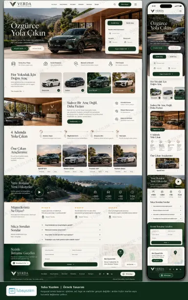 Rent A Car ve Oto Galeri örnek web sitesi tasarımı