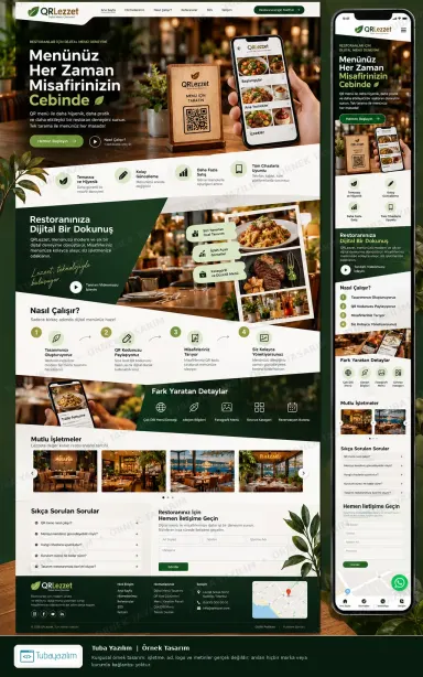 Restoran QR Menü örnek web sitesi tasarımı