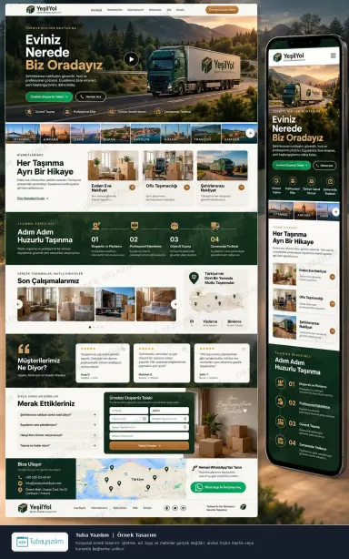Şehirlerarası Nakliyat örnek web sitesi tasarımı