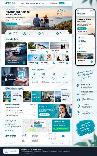 Sigortacılık örnek web sitesi tasarımı