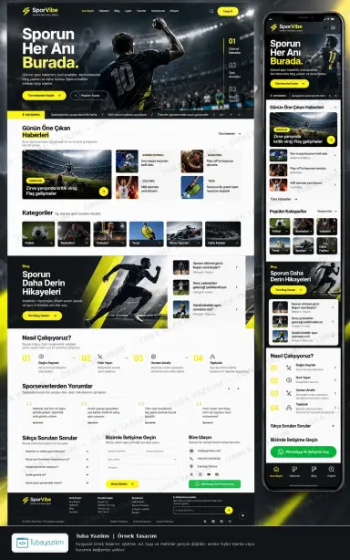Spor Haberleri ve Blog örnek web sitesi tasarımı