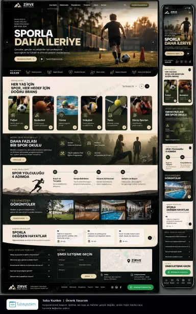 Spor Okulu örnek web sitesi tasarımı