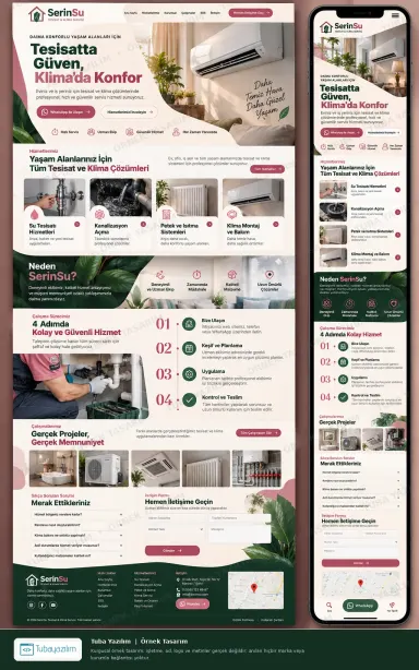 Tesisat ve Klima Servisi örnek web sitesi tasarımı