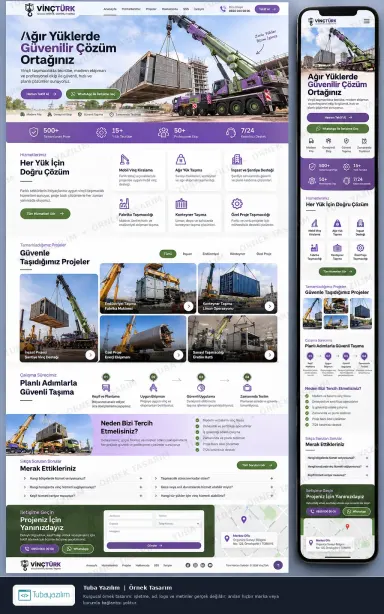 Vinçli Taşımacılık örnek web sitesi tasarımı