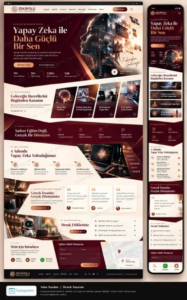 Yapay Zeka Eğitimi örnek web sitesi tasarımı