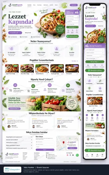 Yemek Paket Servis örnek web sitesi tasarımı