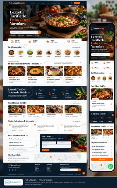 Yemek Tarifleri Blog örnek web sitesi tasarımı