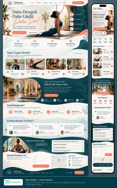 Yoga Pilates Stüdyosu örnek web sitesi tasarımı