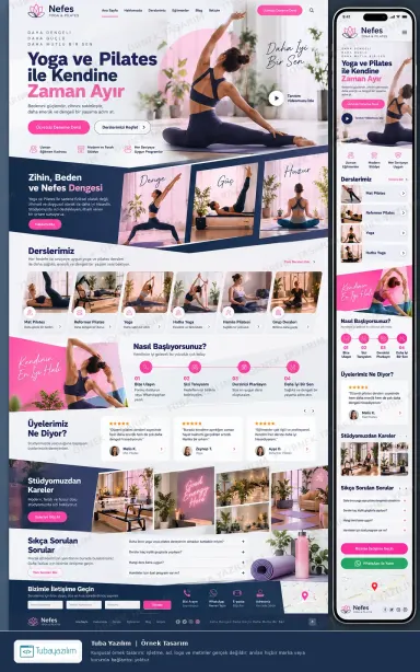 Yoga ve Pilates Salonu örnek web sitesi tasarımı